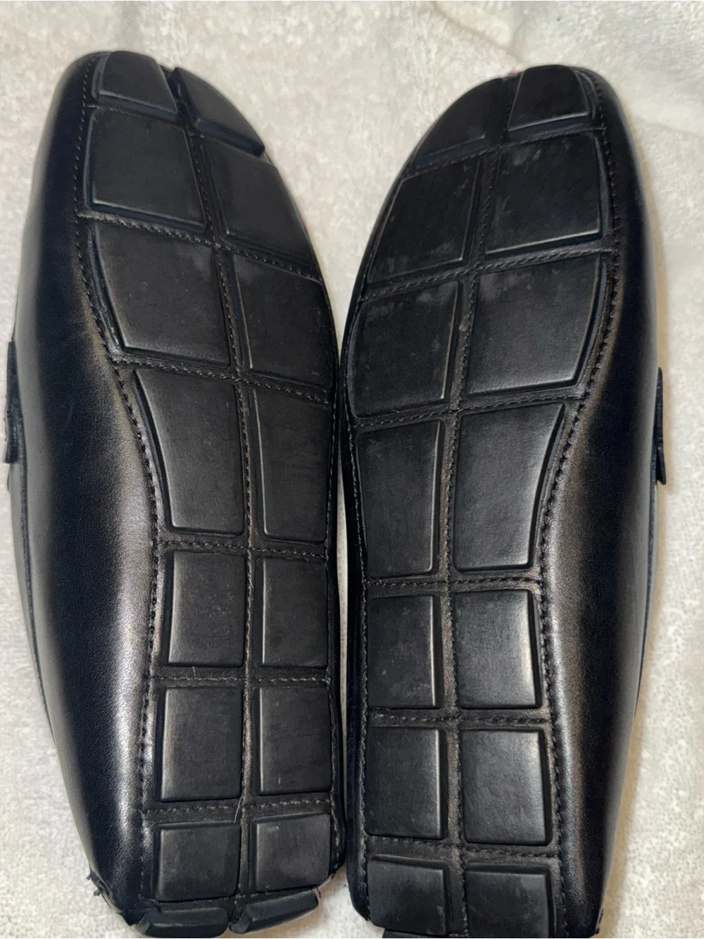 Vince Camuto Black Leather Penny Loafers with Tan Insole
